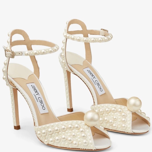 Jimmy Choo Shoes - Jimmy Choo Cream Pearl Embellished Heels